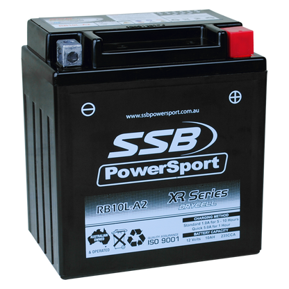 MOTORCYCLE AND POWERSPORTS BATTERY (YB10L-A2) AGM 12V 10AH 235CCA BY SSB HIGH PERFORMANCE