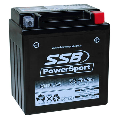 MOTORCYCLE AND POWERSPORTS BATTERY (YB10L-A2) AGM 12V 10AH 235CCA BY SSB HIGH PERFORMANCE
