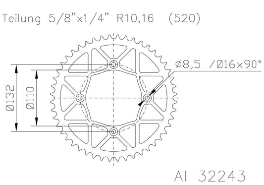 SPROCKET REAR MOTO MASTER ULTRALIGHT STEEL 46T 250F 250R 350 E-SM SX XC FREERIDE