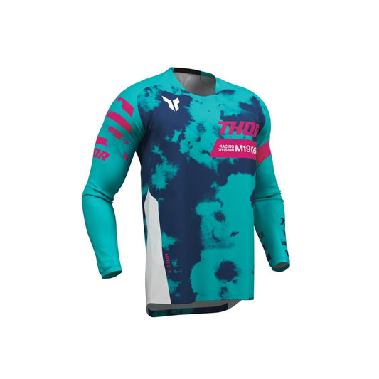 THOR MX YOUTH LAUNCHMODE BLEACH WHITE/AQUA