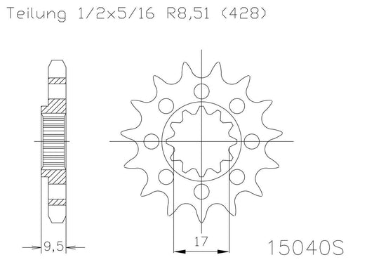 SPROCKET FRONT MOTO MASTER STEEL 14T HUSQVARNA TC85 14-17 KTM 105 SX 04-11 85 SX 04-17