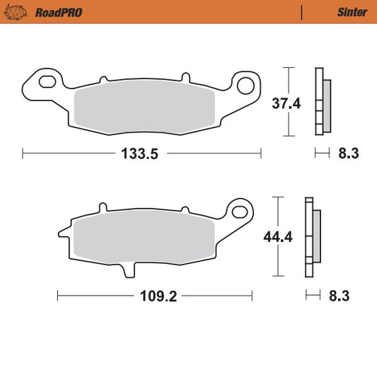 BRAKE PADS MOTO MASTER FRONT RIGHT PRO SINTERED KAWASAKI SUZUKI