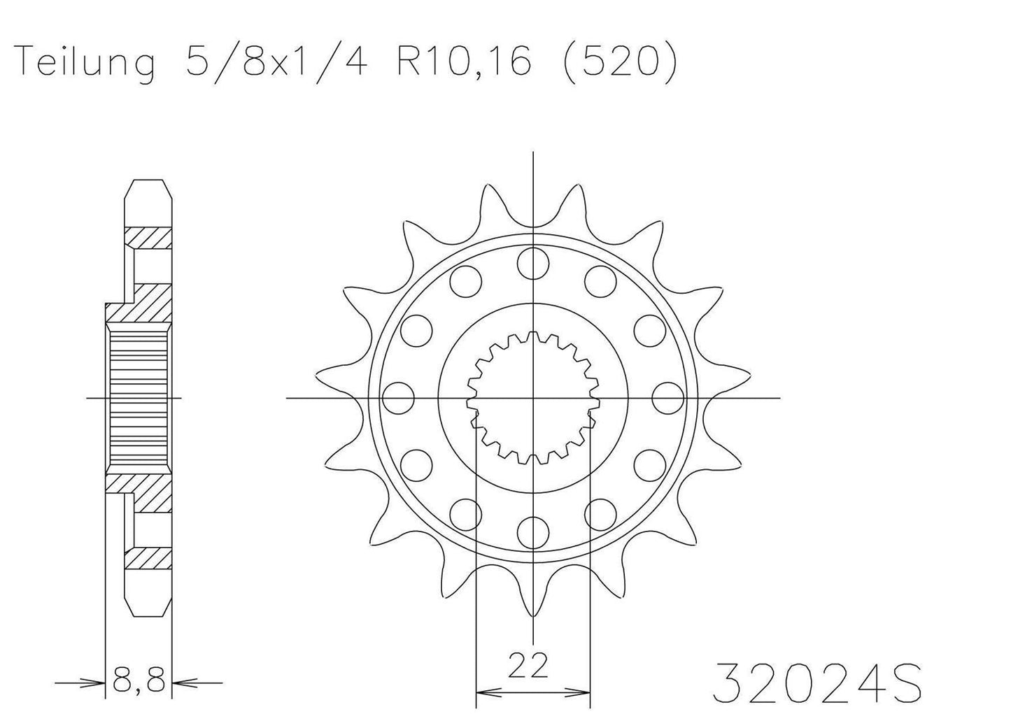 SPROCKET FRONT MOTO MASTER STEEL 14T BETA GAS GAS HUSABERG HUSQVARNA KTM