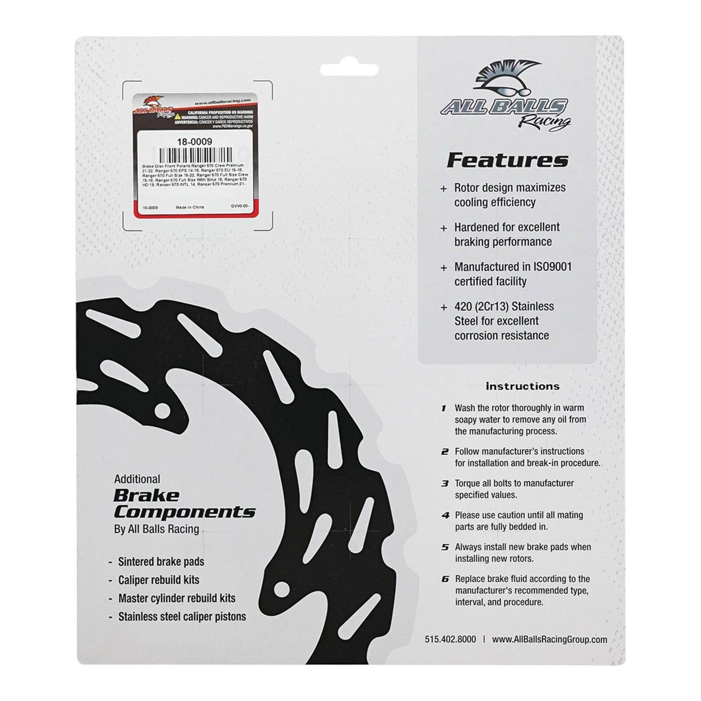 Brake Disc Front 18-0009