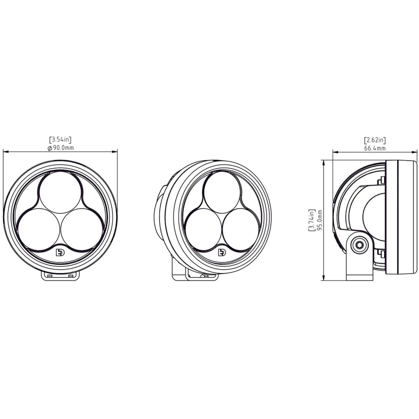 Denali D3 LED Driving Light - DataDim™ Technology - Single