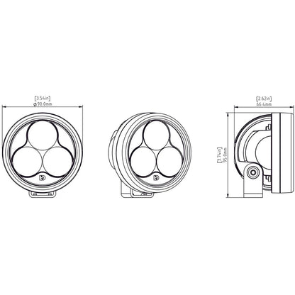 Denali D3 LED Driving Light - DataDim™ Technology - Single