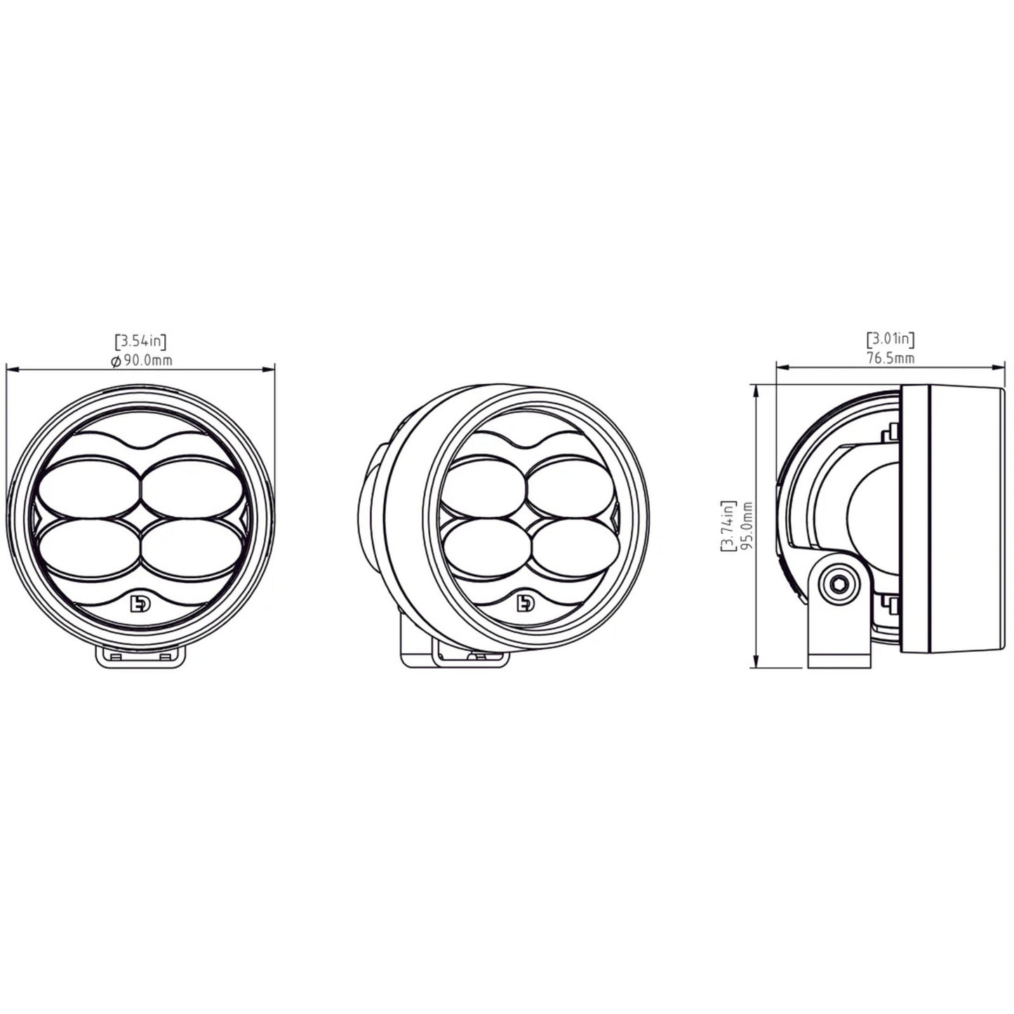 Denali D3 LED Fog Light - DataDim™ Technology - Single