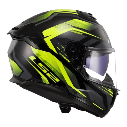 LS2 FF808 Stream II Fury - Black / Hi-Vis Yellow 06
