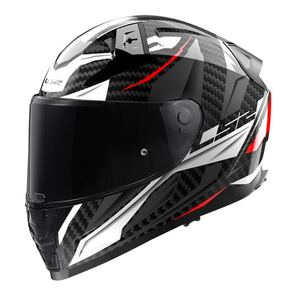 LS2 FF811 Vector II Carbon Savage Helmet - White / Red / Grey