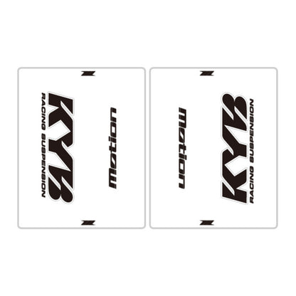 DRC Motion Front Fork Outer Decals - KYB14 (Clear / Black / White)