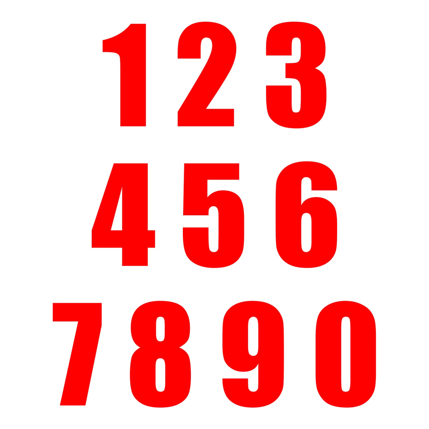 Whites Race Number - Red #1 (10 Pack)