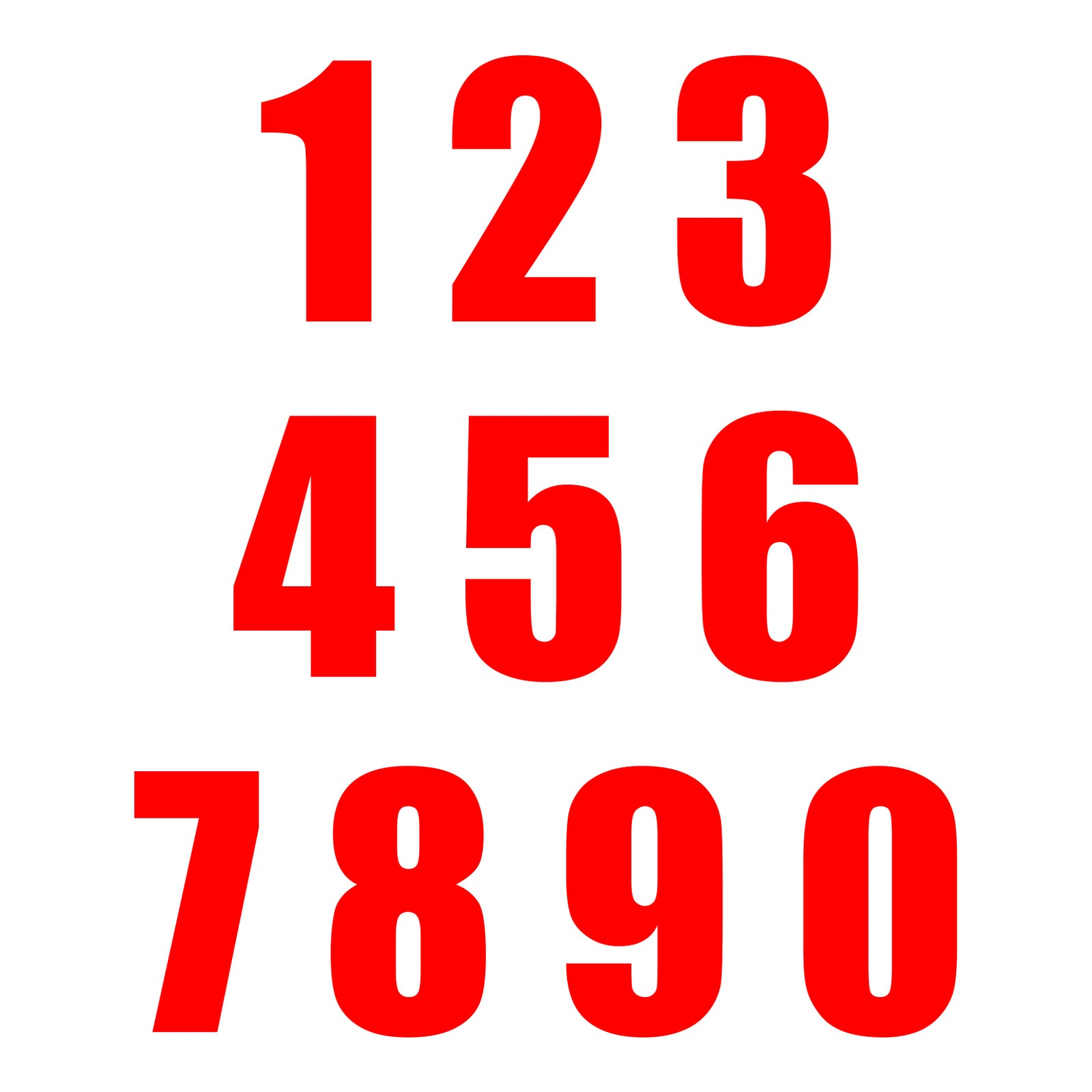 Whites Race Number - Red #1 (10 Pack)