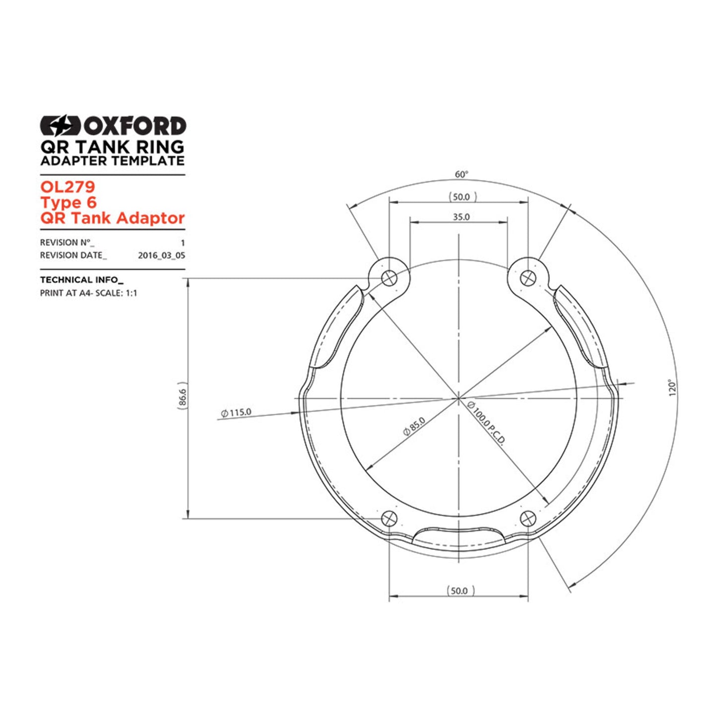 Oxford Quick Release Bike Adaptor - Type 6 (BMW)