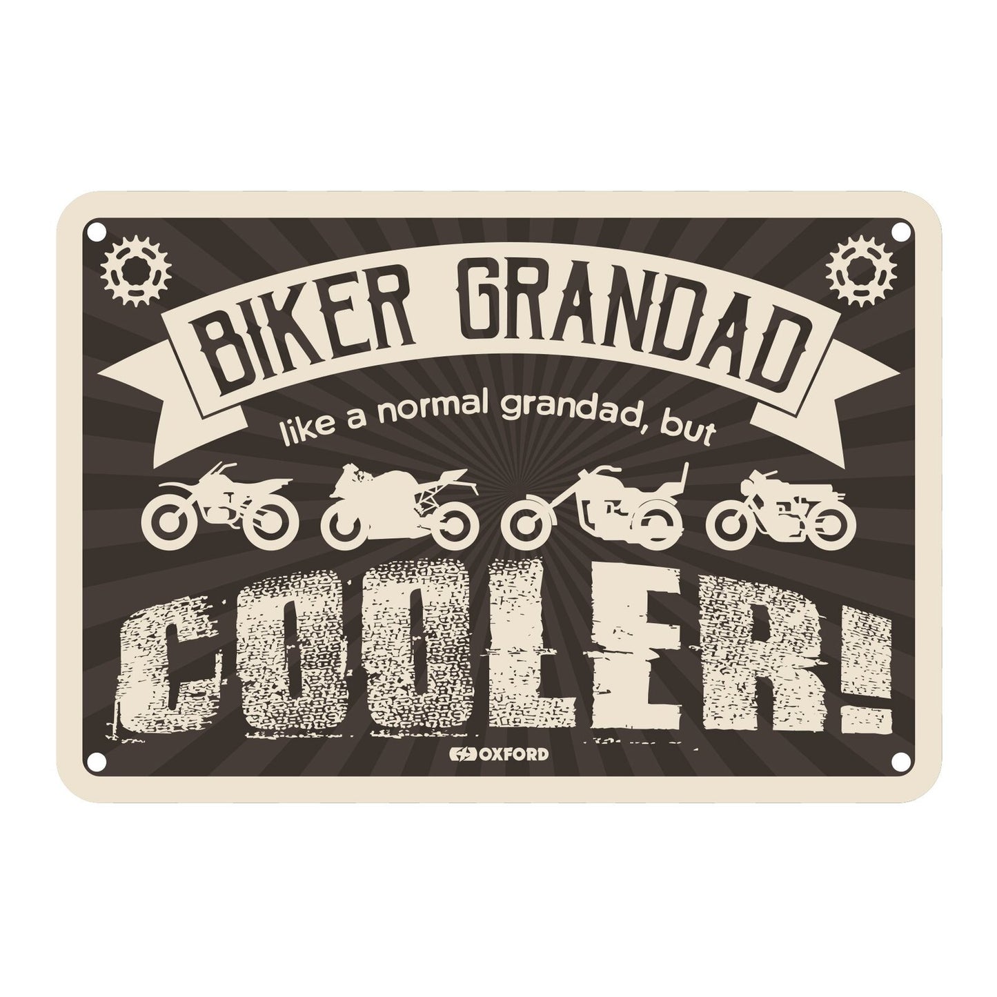Oxford Garage Metal Sign: Biker Grandad Cooler