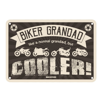 Oxford Garage Metal Sign: Biker Grandad Cooler