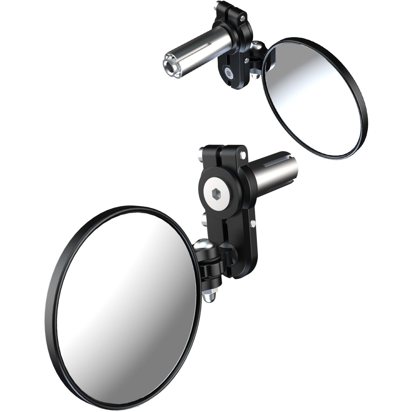 Oxford Fold Away Mirror - Black - PAIR