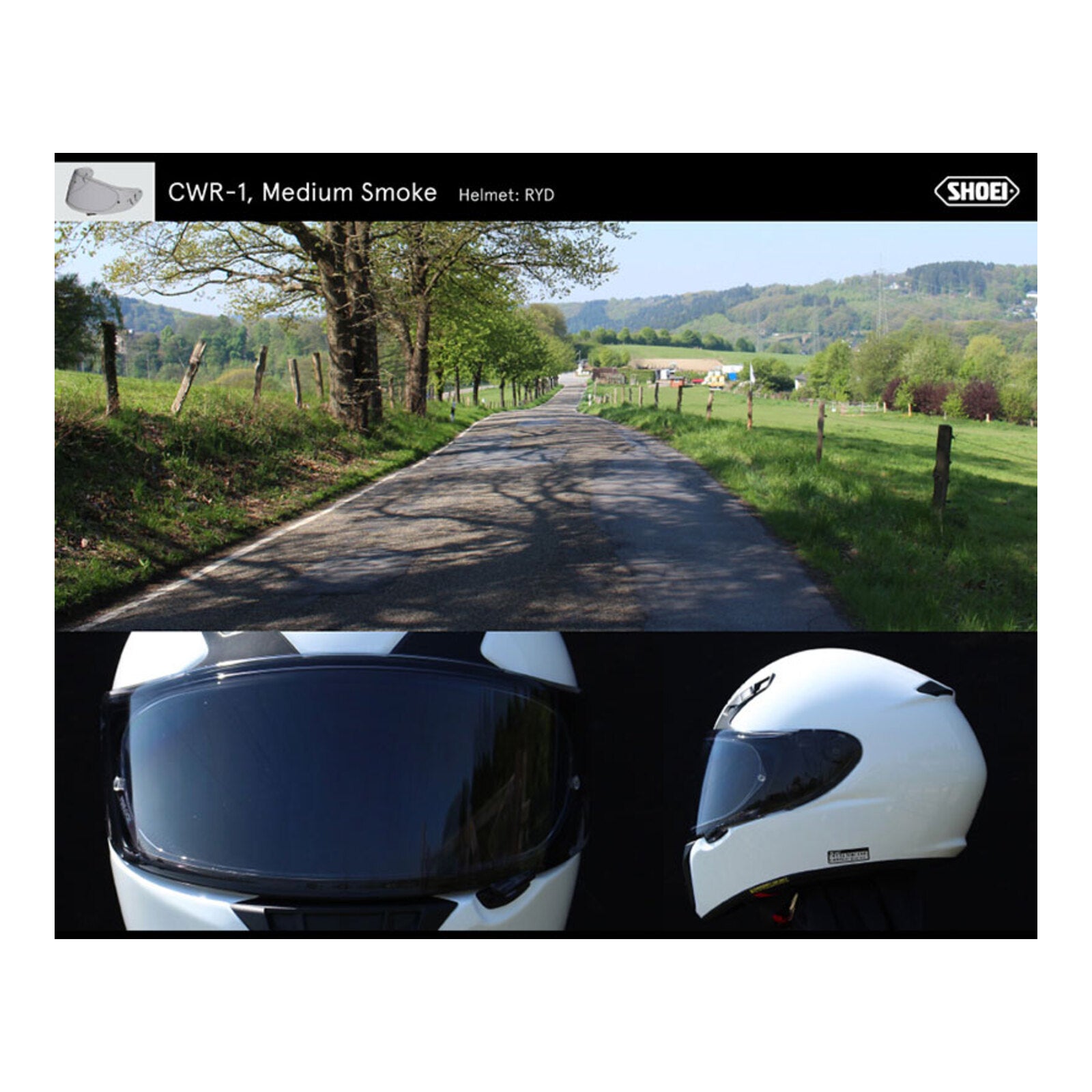 Shoei Visor NXR Ryd (X-Spirit 3 CWR-F) Mellow Smoke E6 Flat
