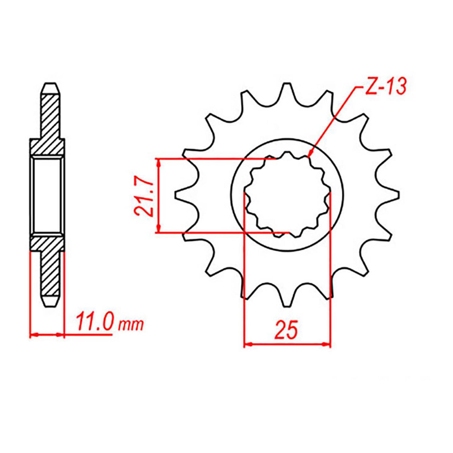 MTX 1595 Steel Front Sprocket #520