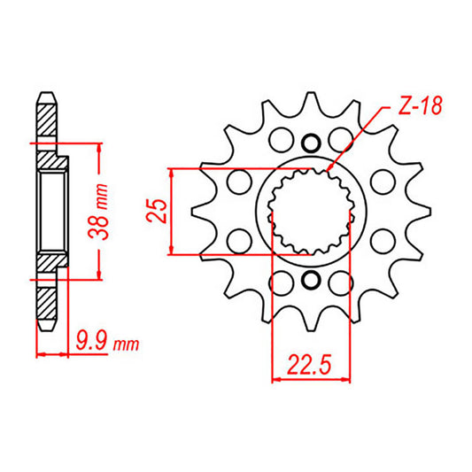 MTX 403 Steel Front Sprocket #520