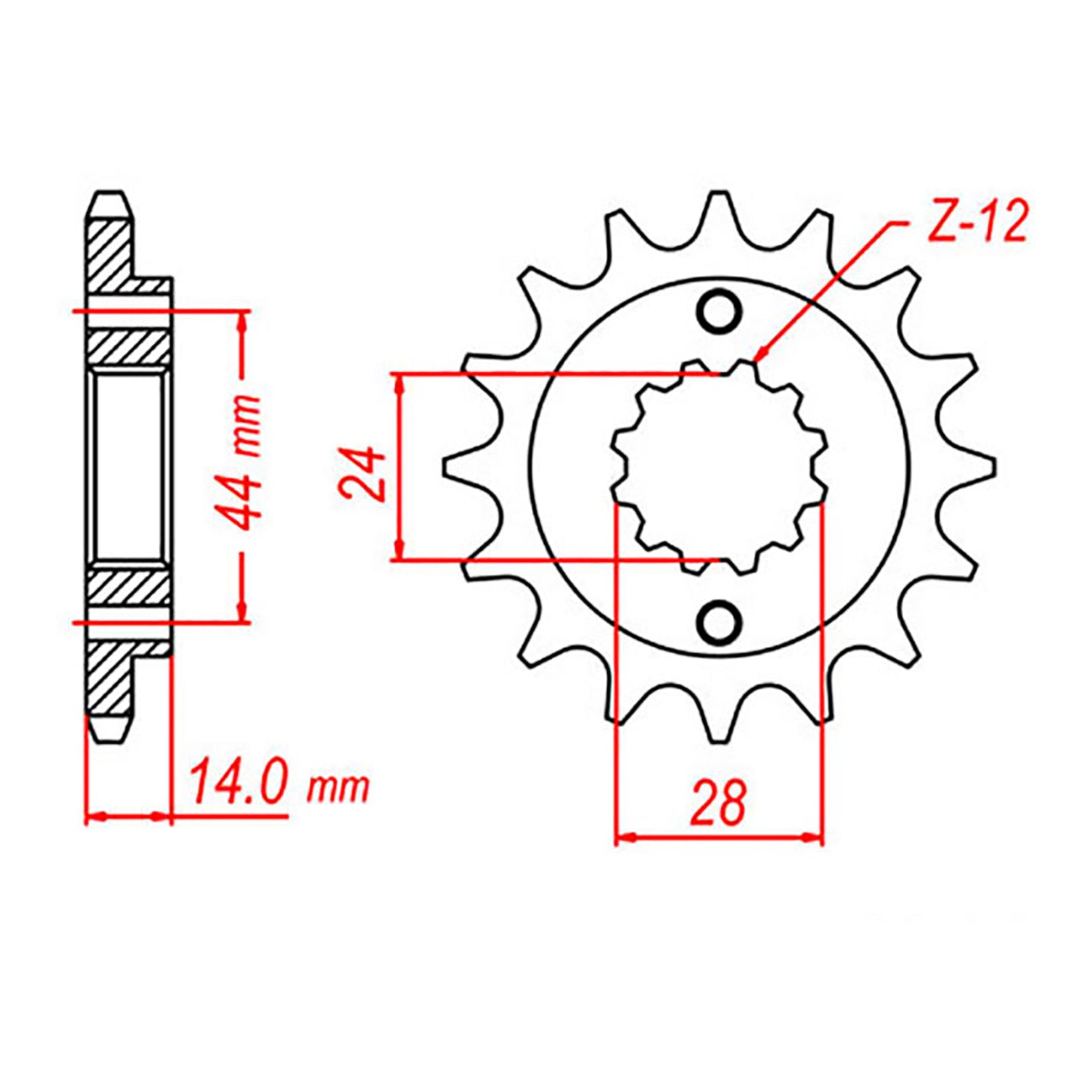 MTX 1372 Steel Front Sprocket #525
