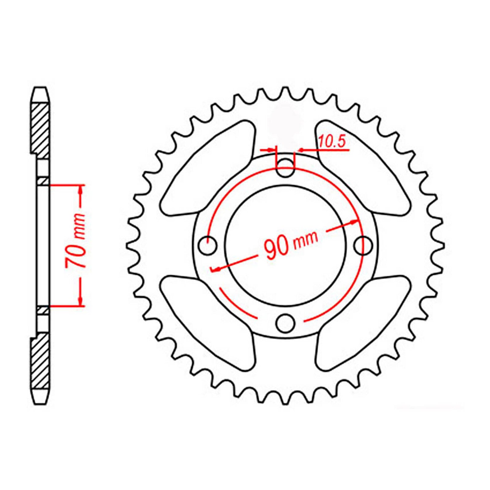 MTX 264 Steel Rear Sprocket #428