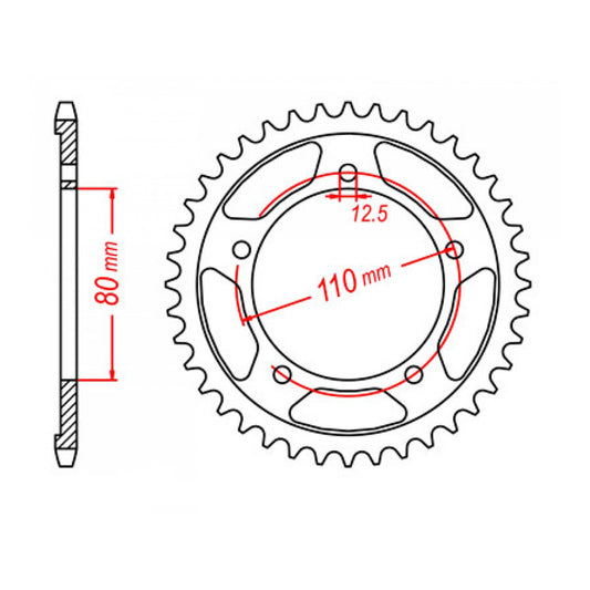 MTX 2010 Steel Rear Sprocket #530