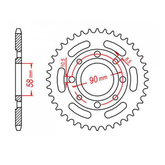 MTX 279 (2) Steel Rear Sprocket #520