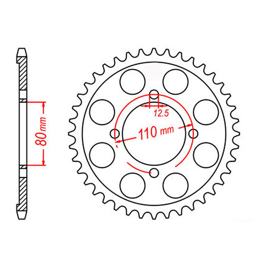 MTX 284 Steel Rear Sprocket #530