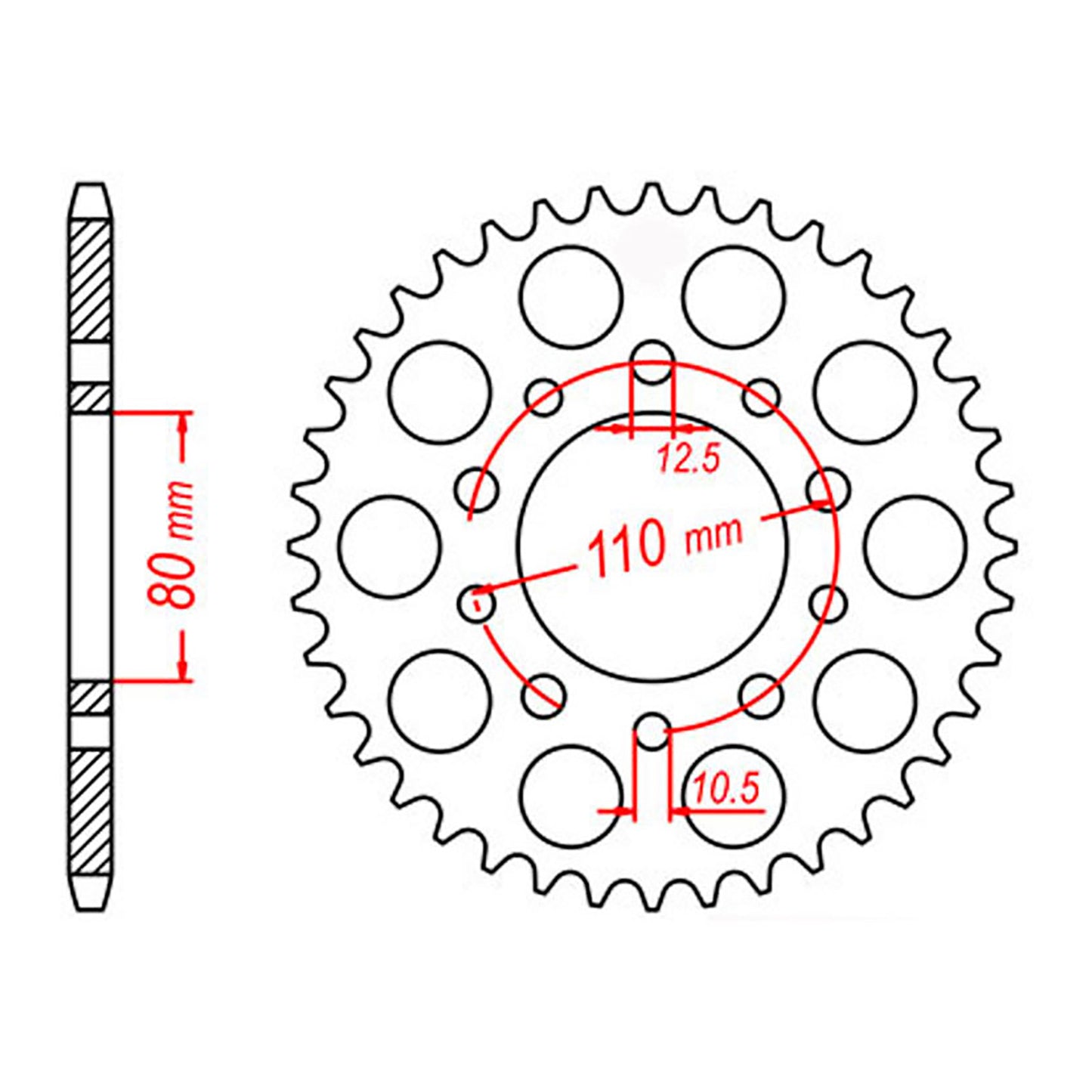 MTX 1332 Steel Rear Sprocket #525