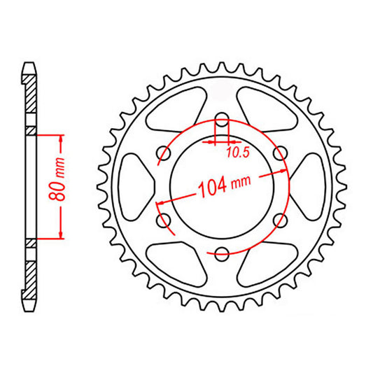 MTX 1489 (2) Steel Rear Sprocket #525