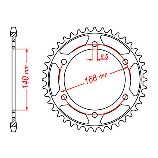 MTX 006 Steel Rear Sprocket #525 (8.5mm)