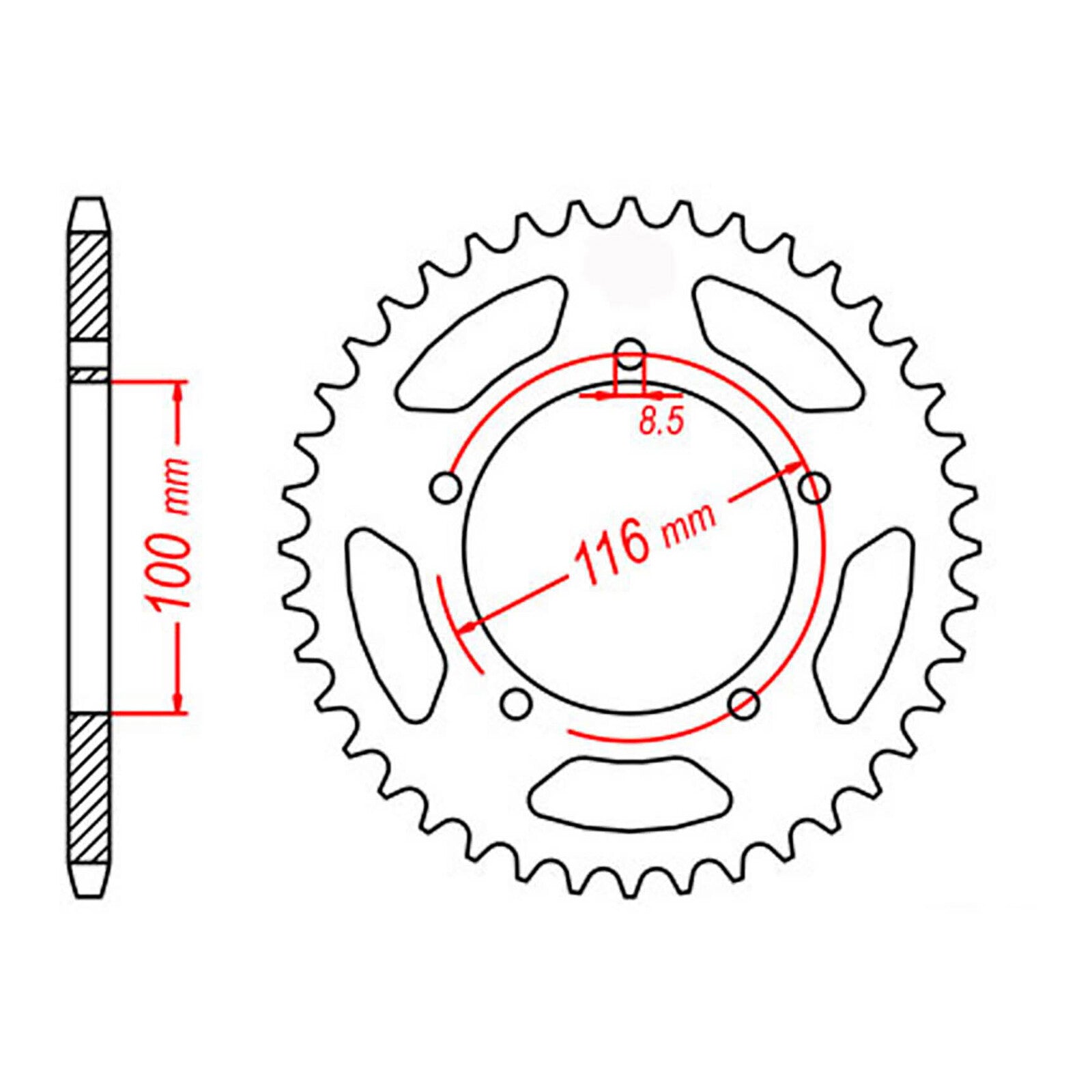 MTX 464 Steel Rear Sprocket #420