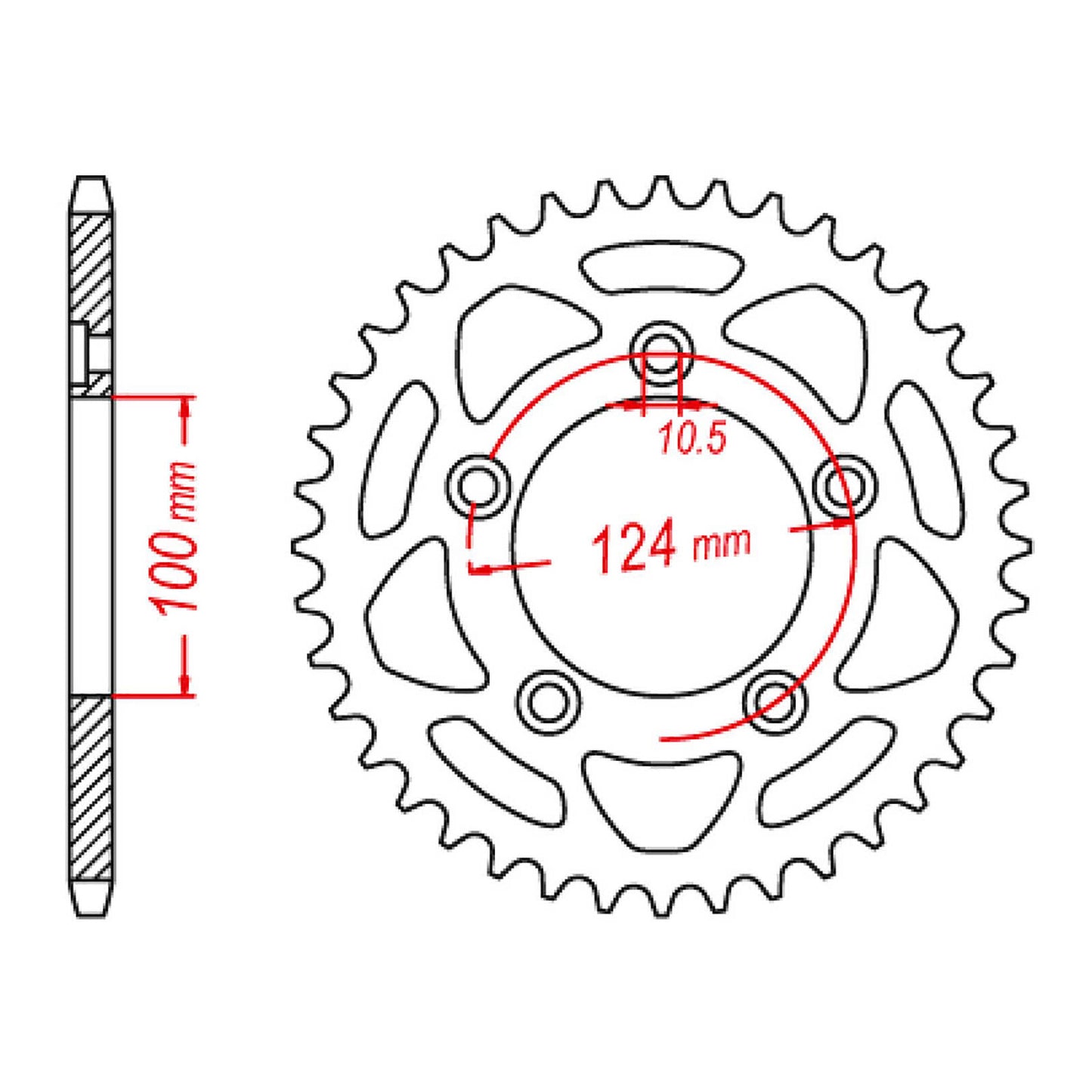 MTX 746 Steel Rear Sprocket #520
