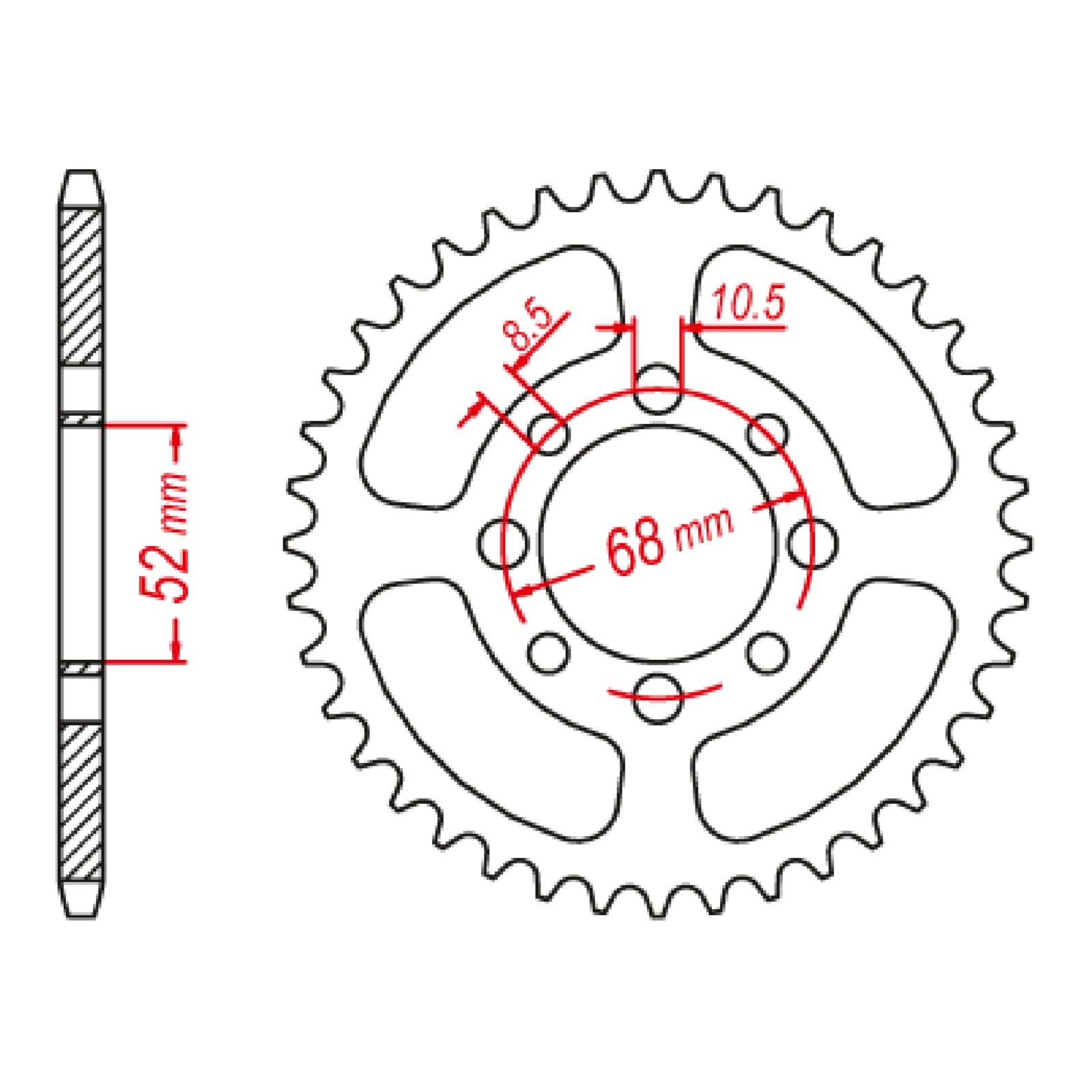 MTX 801 Steel Rear Sprocket #420