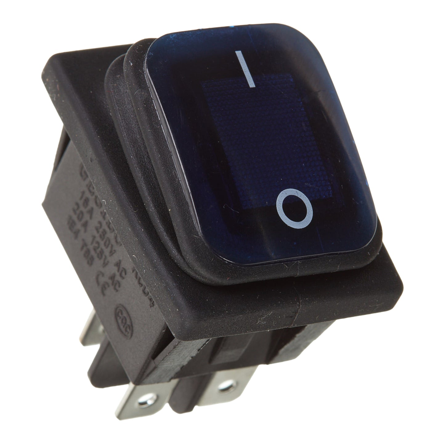 WHITES 12V ROCKER SWITCH ON-OFF BLU WATERPROOF 30X22 RECTANG