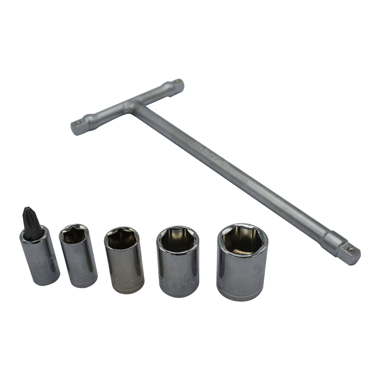 Whites Mini T-Handle Socket Set 6 / 8 / 10 / 12 / 14mm + Phillips #2