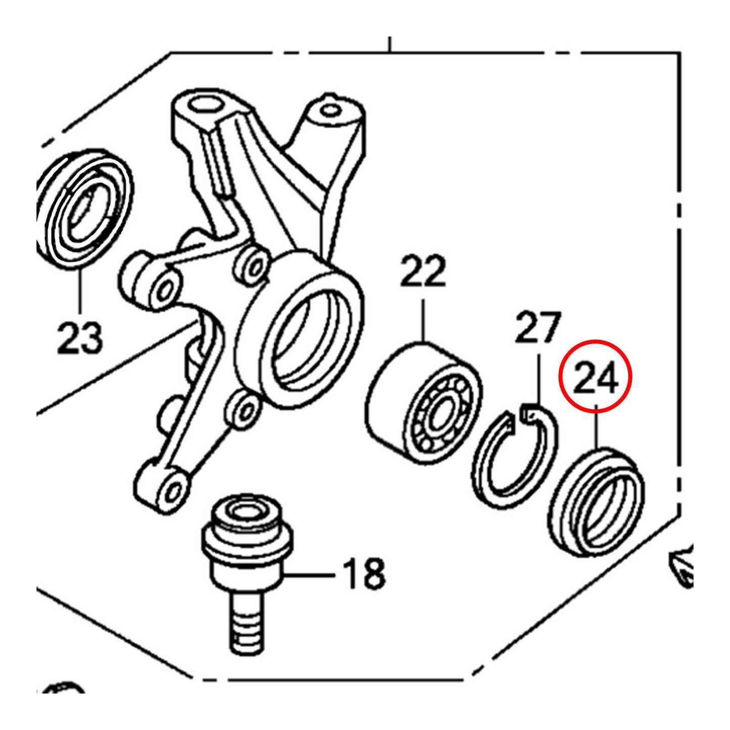 Whites Dust Seal - Honda Front Knuckle Seal - 38 x 50 x 6