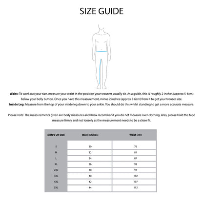 KNOX Size Chart - Mens Pants