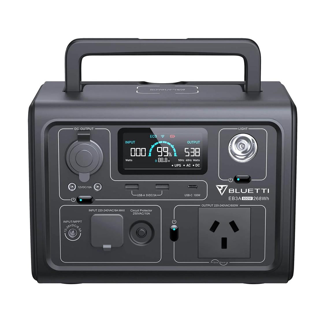 BLUETTI EB3A PORTABLE POWER STATION | 600W (1200W SURGE) 268WH