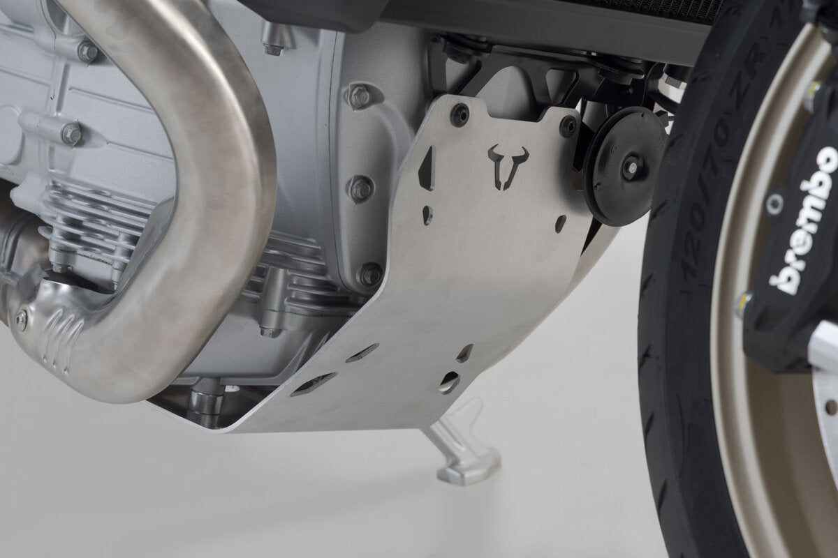 BASH PLATE SW MOTECH SILVER MOTO-GUZZI V100 MANDELLO 22-ON