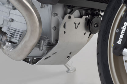 BASH PLATE SW MOTECH SILVER MOTO-GUZZI V100 MANDELLO 22-ON