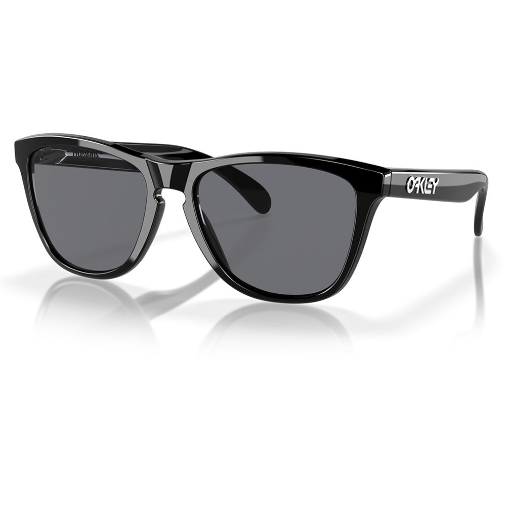 0OO901324-30655 Oakley Frogskins Sunglasses Polished Black Frame with Grey Lens
