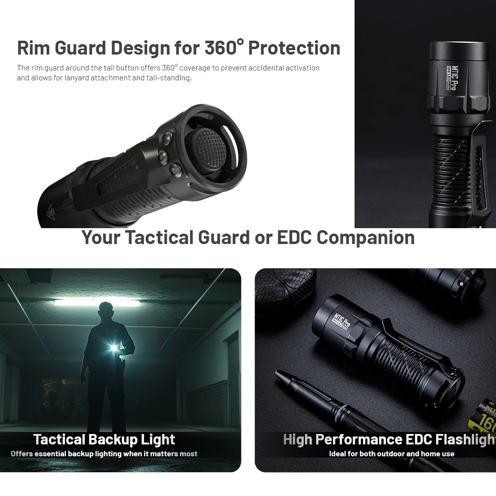 NITECORE MT1C PRO 1000 LUMEN IP68 EDC FLASHLIGHT 505 YARDS THROW