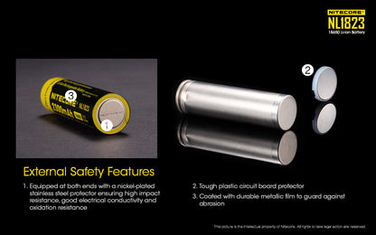 NITECORE LI-ION RECHARGEABLE BATTERY 18650 (3.7v / 2300mAh)