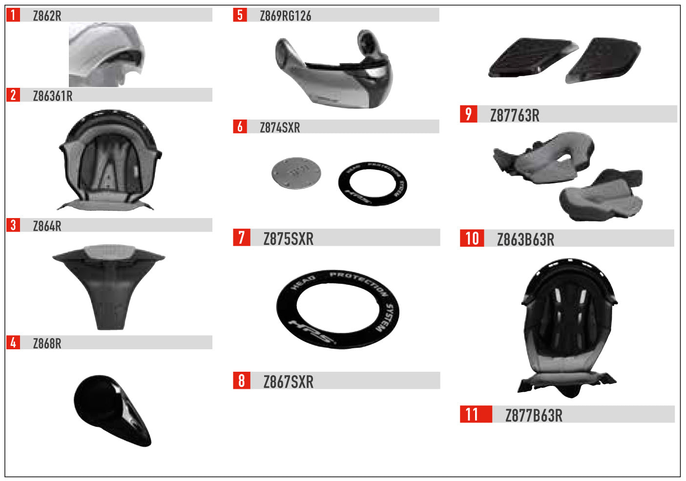 X.08 HELMET SPARES