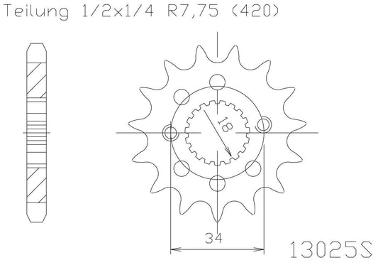 SPROCKET FRONT MOTO MASTER STEEL 14T HONDA CRF150F 07-24 CRF150R 07-23