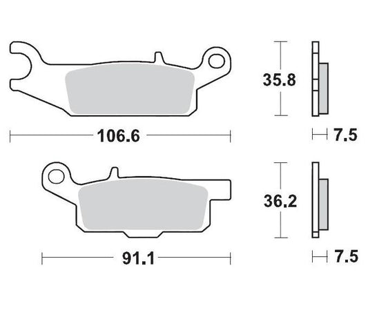 BRAKE PADS FRONT RIGHT MOTO MASTER PRO SINTERED YAMAHA YFM250R RAPTOR YFM550 YFM700
