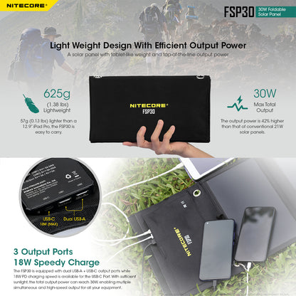 NITECORE FOLDABLE SOLAR PANEL | 30W